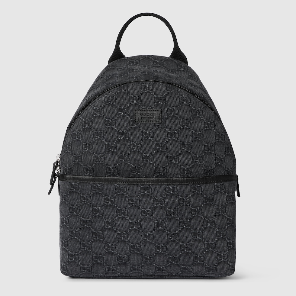 GUCCI マトラッセ デニム パールスタッズ付き GG バックパック 美品【グッチ】GGマーモント デニム パール バックパック (GUCCI