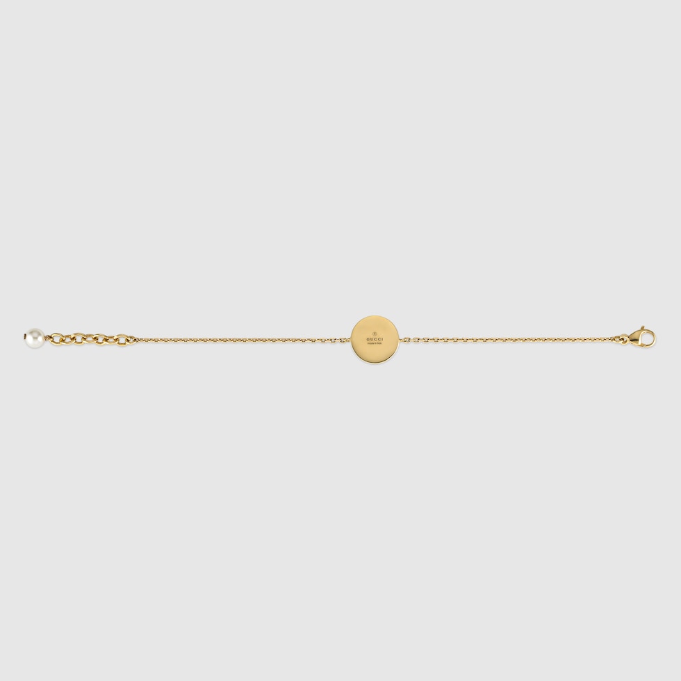 Gucci Blondie bracelet with crystals in light gold-toned