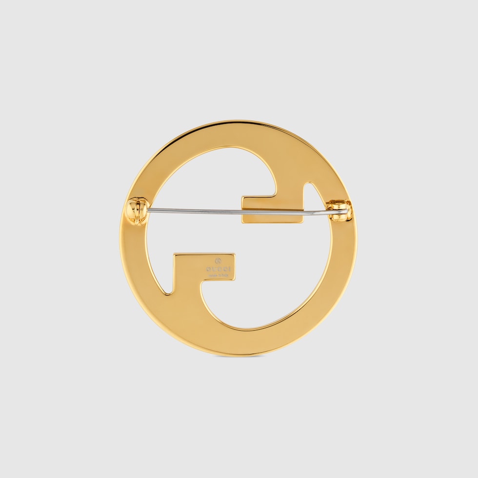Gucci Blondie crystal brooch in light gold-toned metal