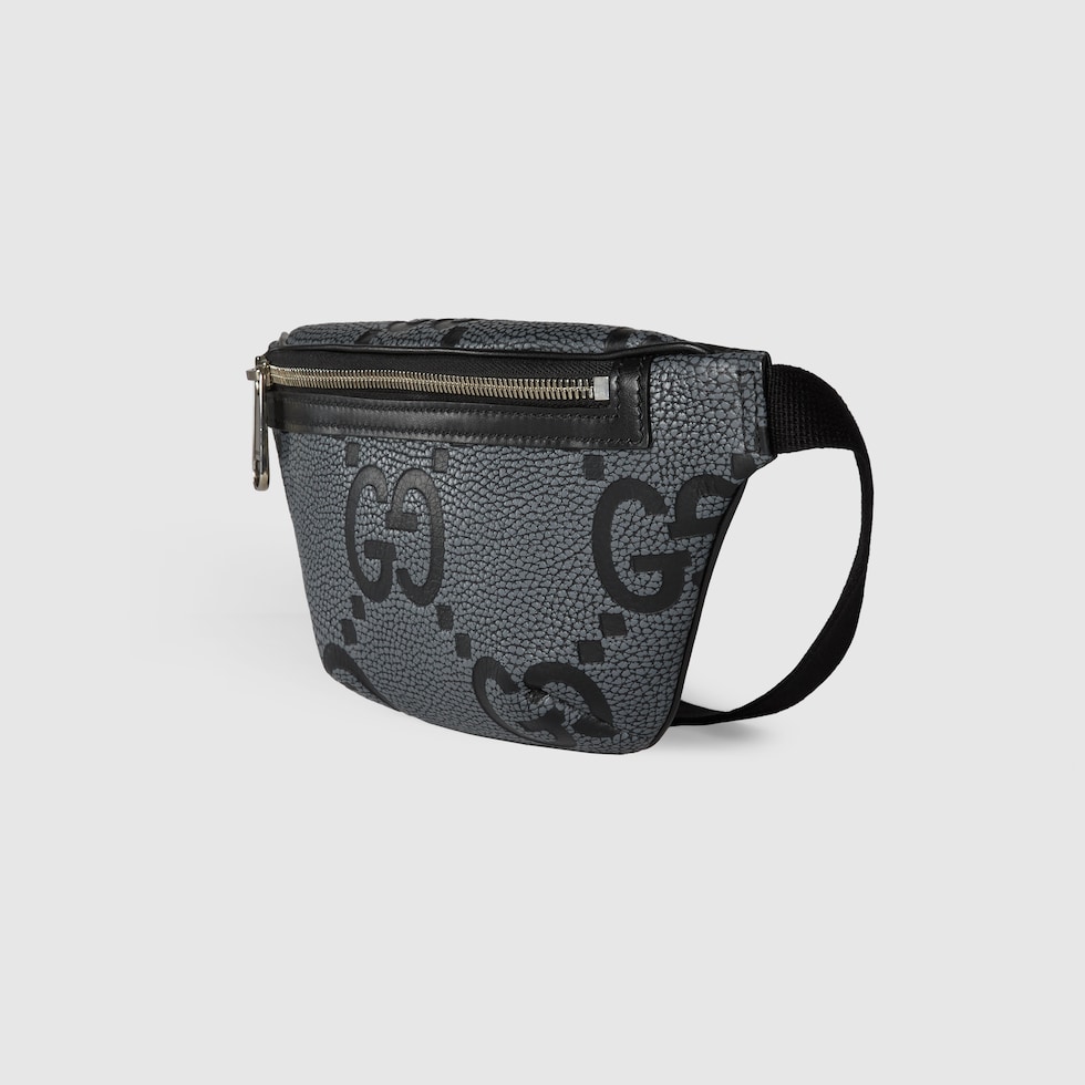 Sac ceinture GG petit format en cuir GG gris et noir GUCCI Canada