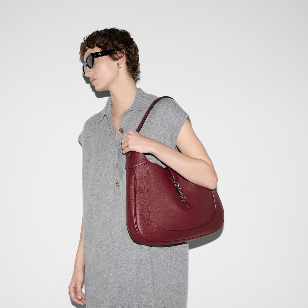 Gucci Jackie 1961 large bag in Rosso Ancora red leather