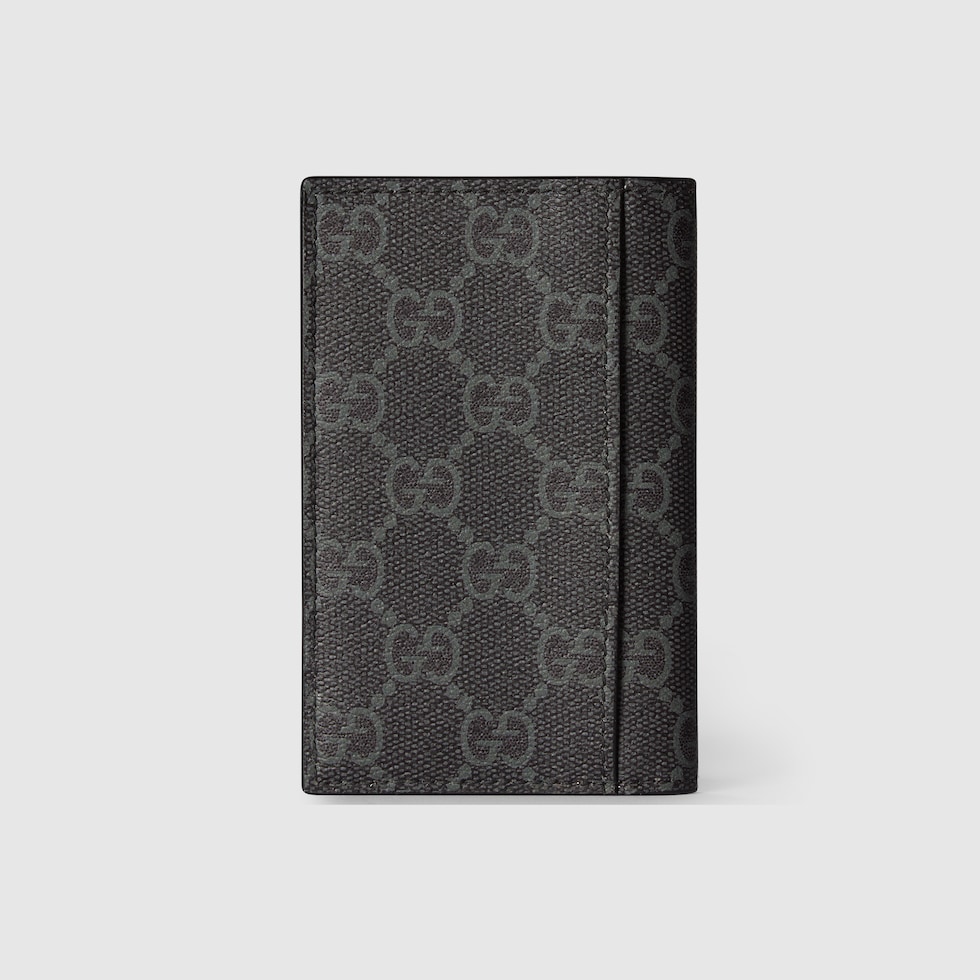 GG Emblem long card case in black fabric | GUCCI® NZ