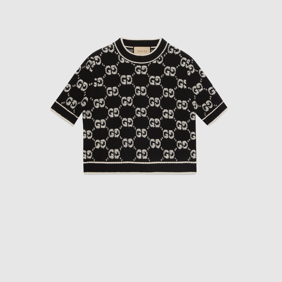 GG ブークレウール ジャカード トップ ・ブラック＆アイボリー | GUCCI公式
