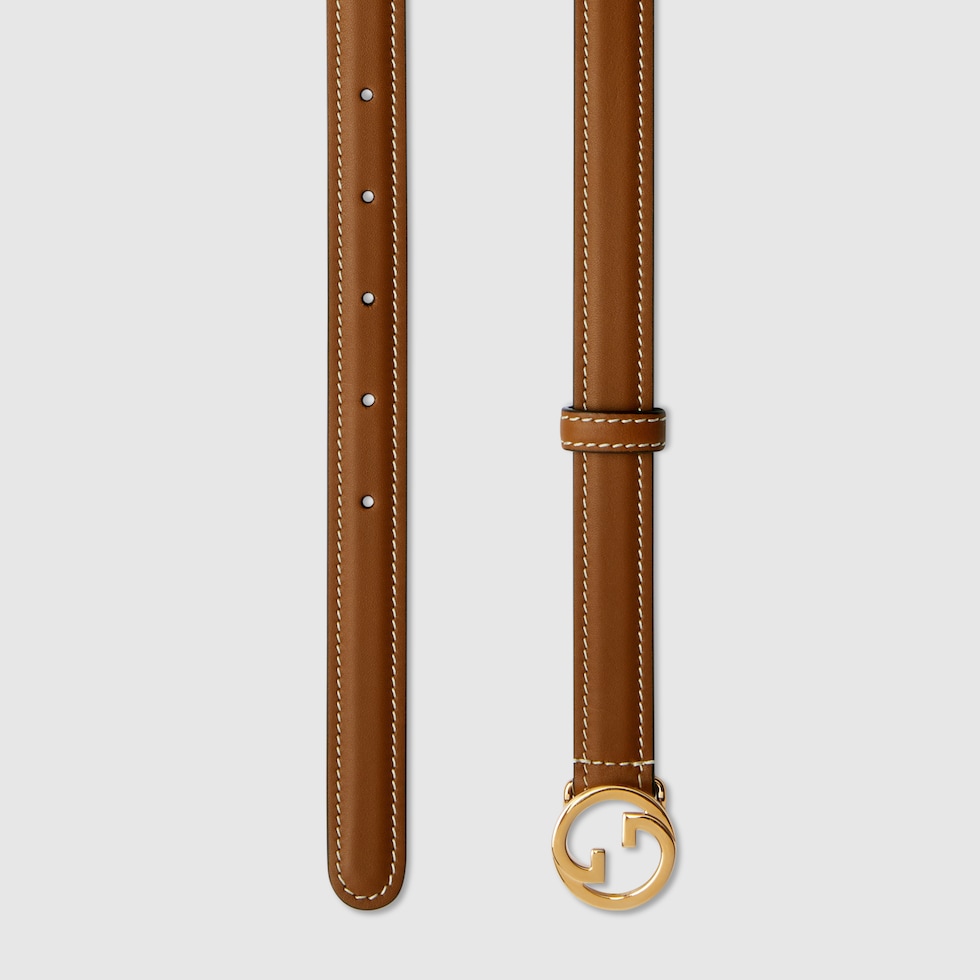 Gucci Blondie thin belt in brown leather GUCCI US