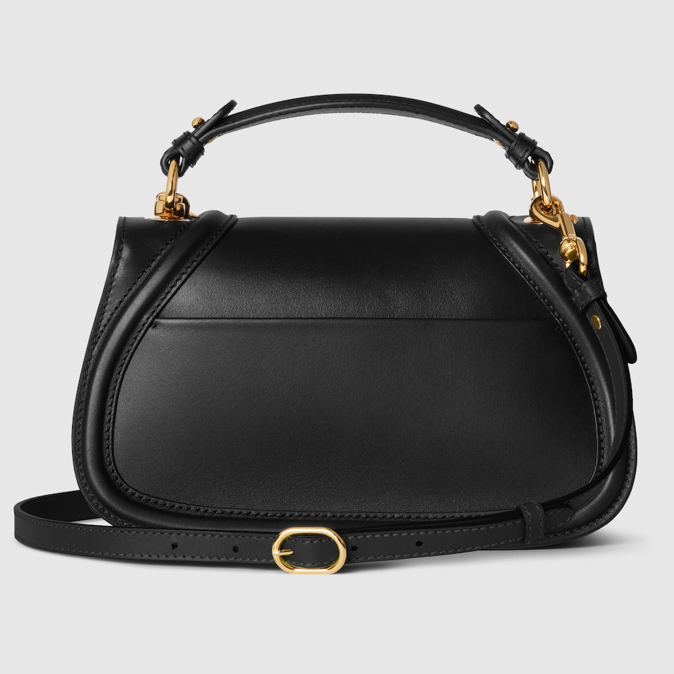 Gucci Blondie medium top handle bag in black smooth leather