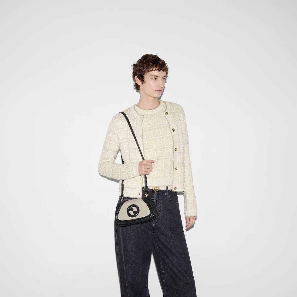 Gucci Blondie small shoulder bag in natural canvas | GUCCI® CA