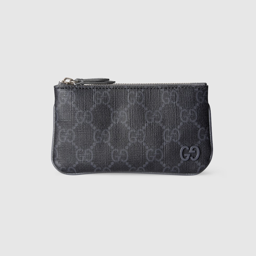 Bi-color key pouch in grey and black Supreme | GUCCI® CZ