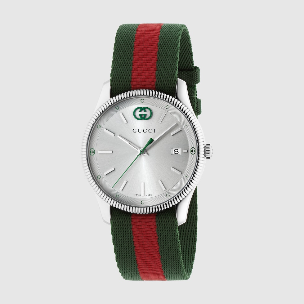 G Timeless watch 38mm in green and red nylon GUCCI SG