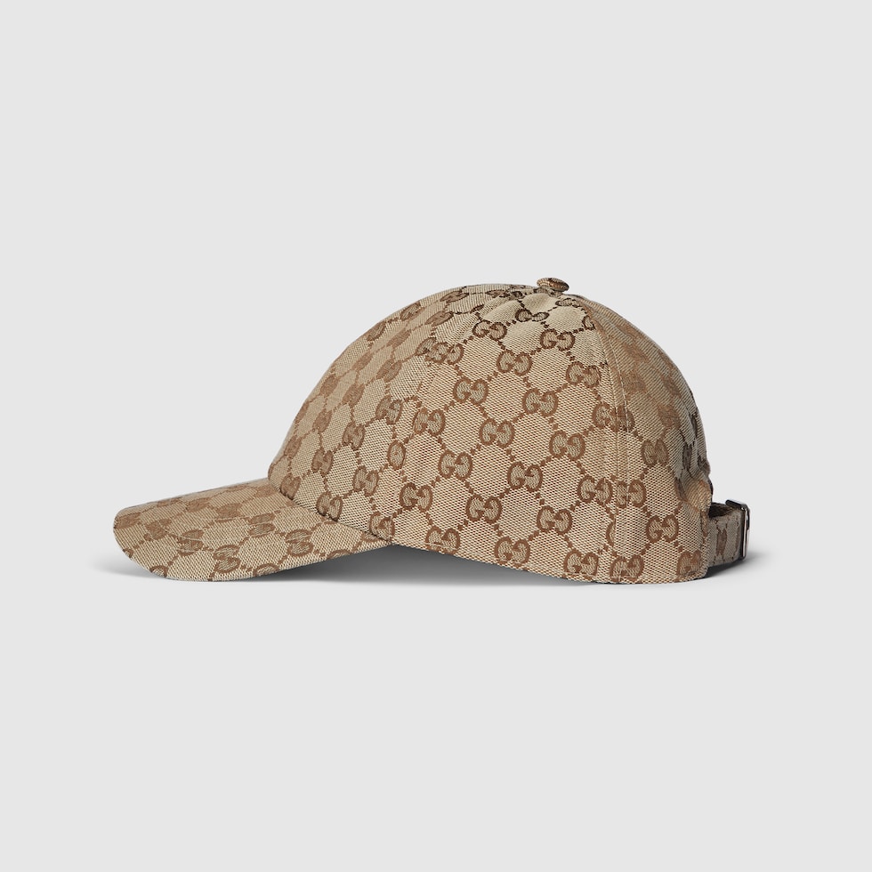GG canvas baseball hat in camel and dark brown | GUCCI® US