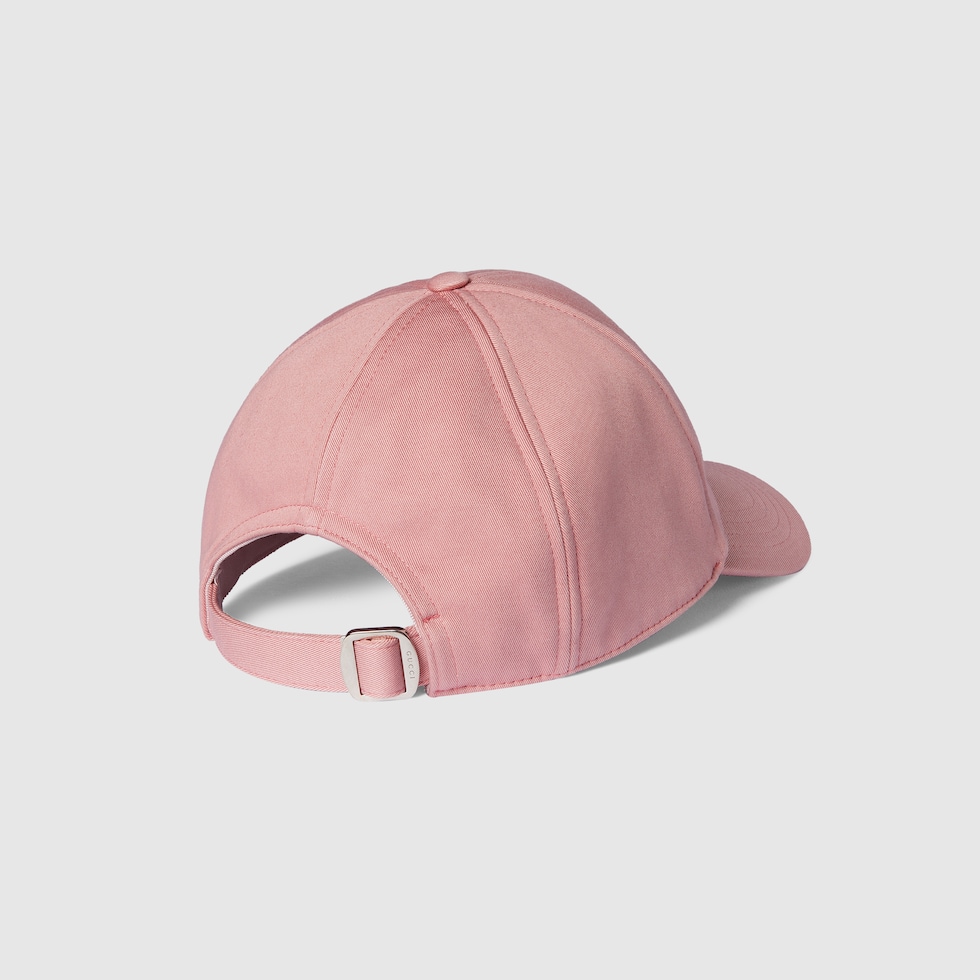 Embroidered cotton baseball hat in pink | GUCCI® US