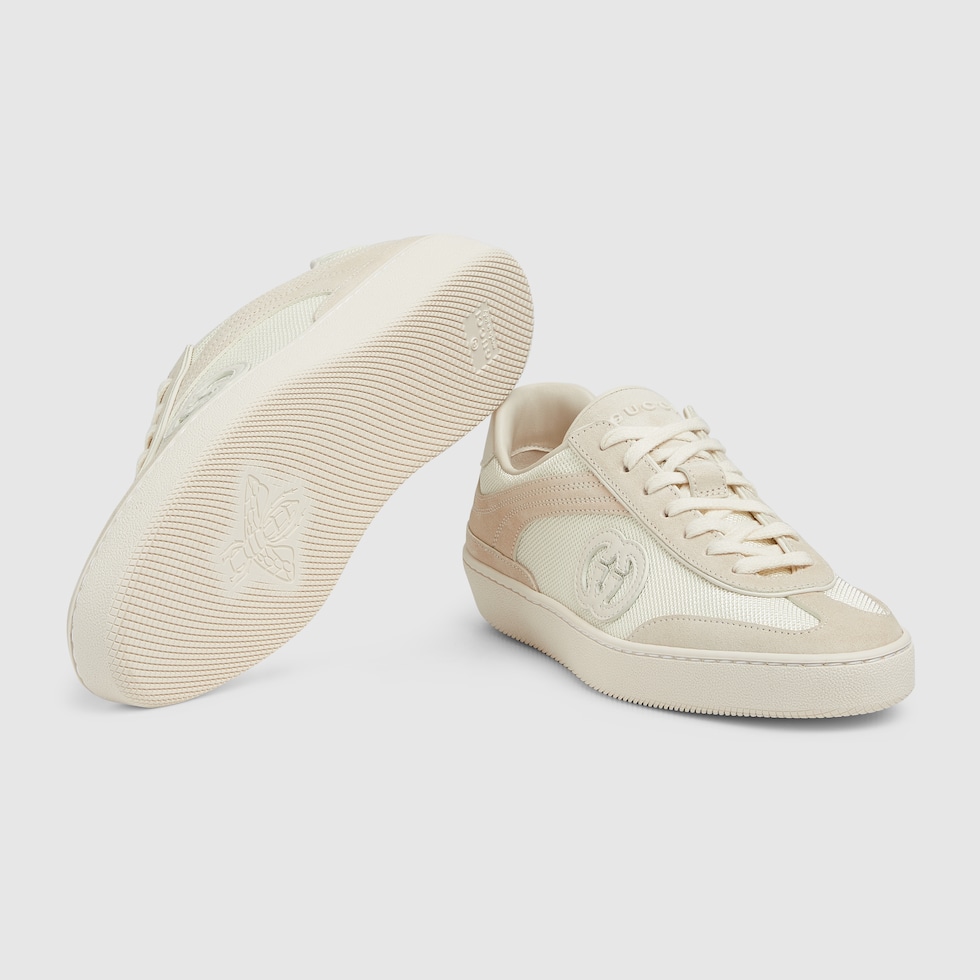 美品　GUCCI シグネチャープリントスニーカー ホワイト レディース G75 スニーカー ・ホワイト スエード | GUCCI公式