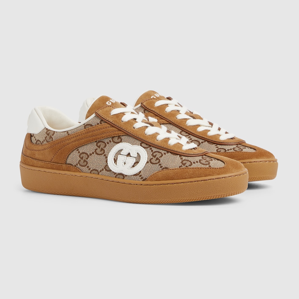 Women's trainer with Interlocking G in brown suede | GUCCI® TH