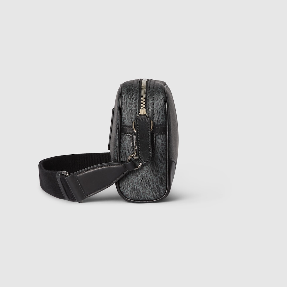 GGエンブレム〕スモール クロスボディバッグ ・ブラック ファブリック