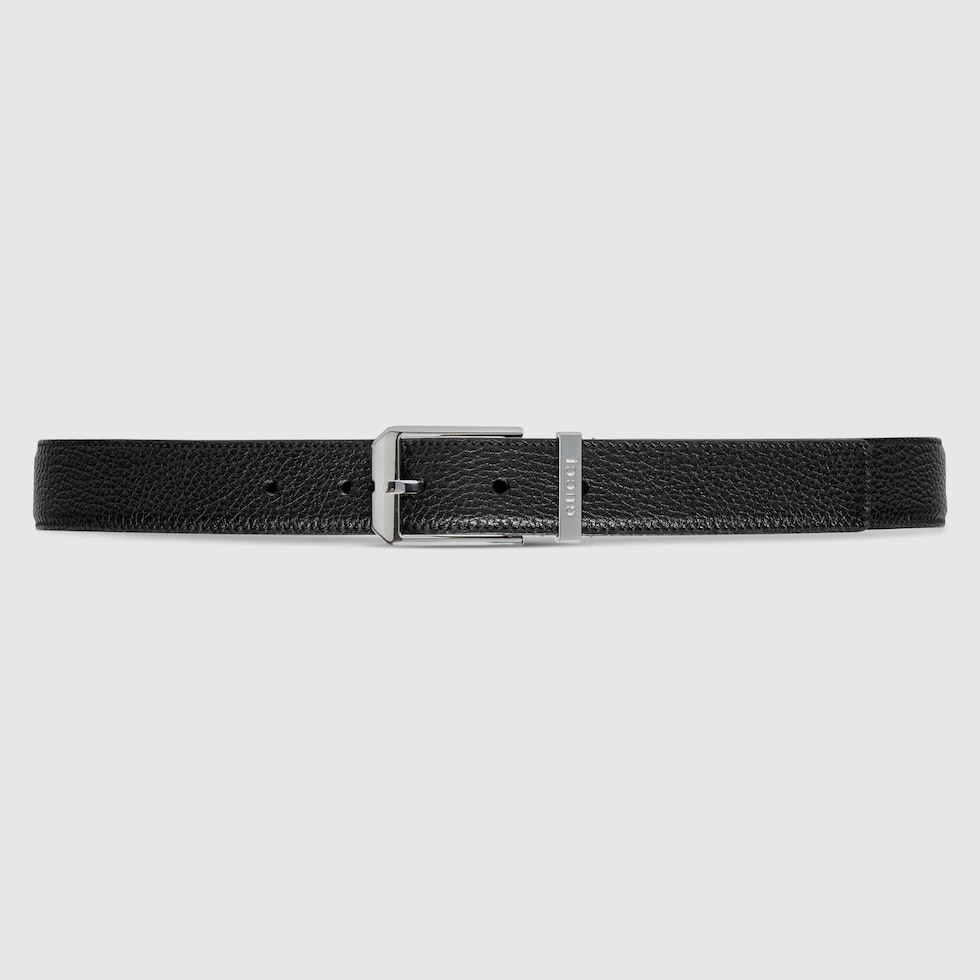 Authentic Gucci GG Buckle Leather Belt Black Size 75 (30) | eBay