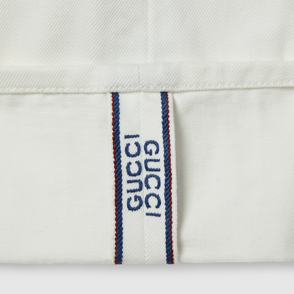 Tapered fit denim pants in white | GUCCI® US Tapered fit denim pants in white | GUCCI® US