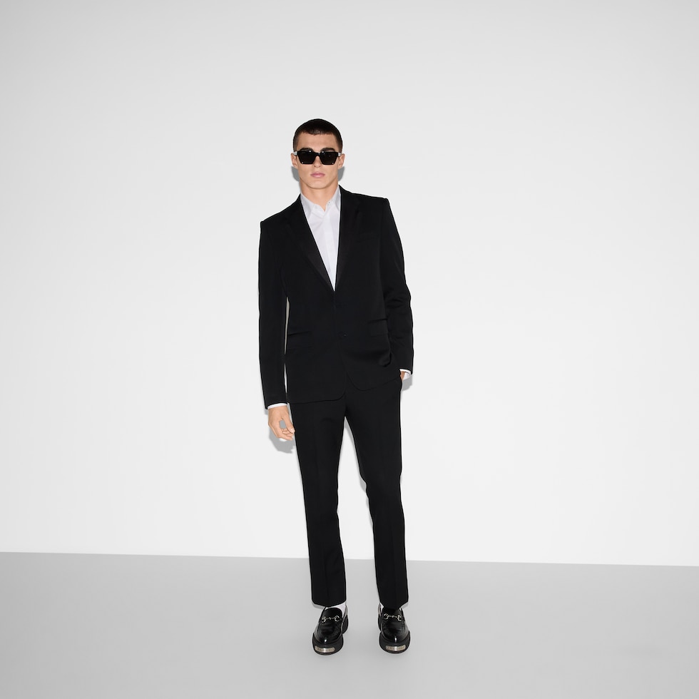 GUCCI スーツ Grain de poudre wool tuxedo in black | GUCCI® US
