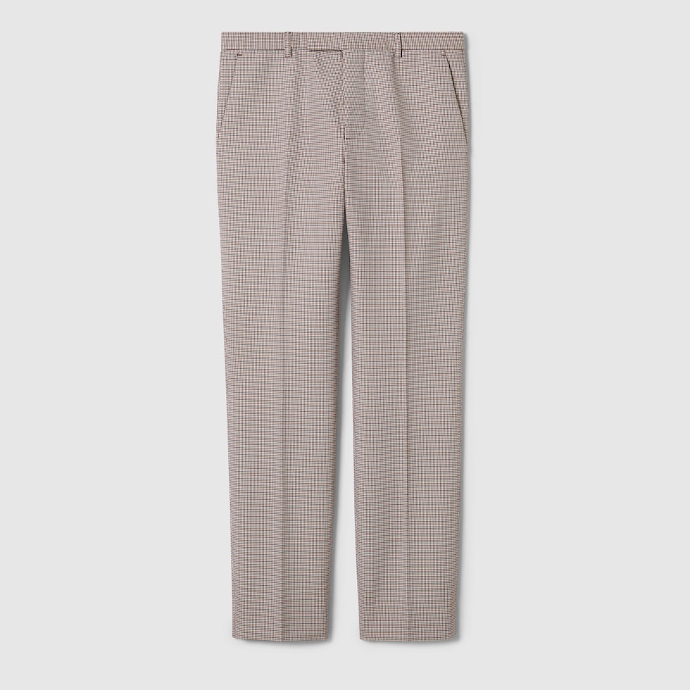 Gingham wool pants in multicolor | GUCCI® US