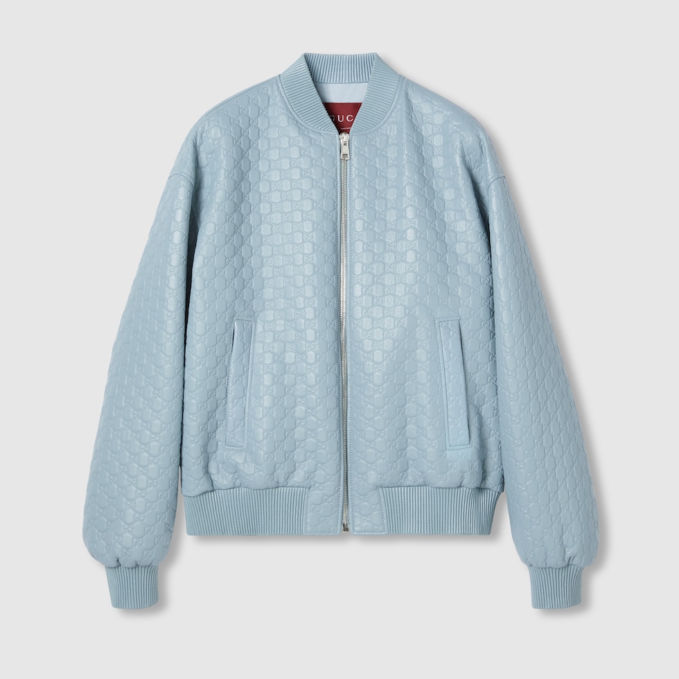 GUCCI GG キャンバス ボンバー ジャケット ブルー 大人気 GUCCI GG キャンバス ボンバー ジャケット ブルー 大人気