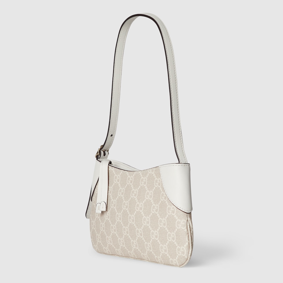 ☼Sun ☼ さま専用　GUCCI グレー GGパターン ハンドバッグ GG Emblem super mini shoulder bag in beige and white fabric