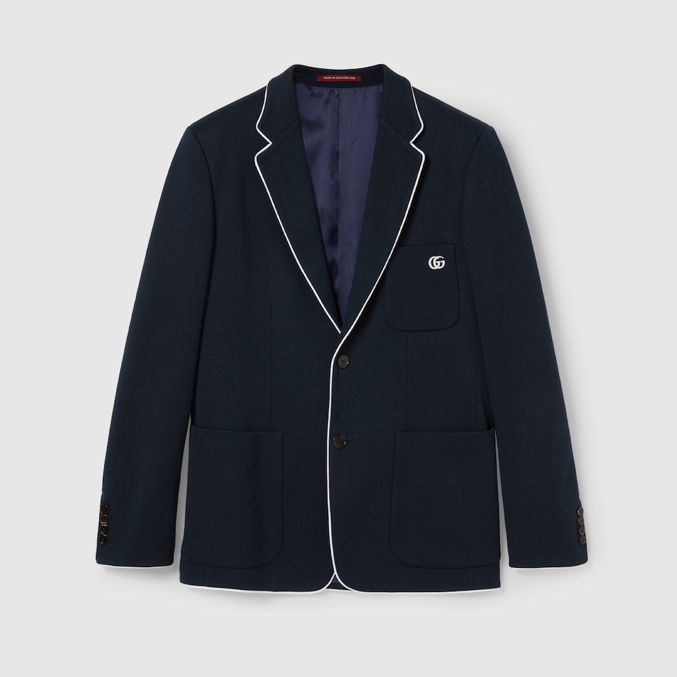 ジャケット GUCCI GG COTTON FAULT JACKET GG cotton jacket in dark blue and grey | GUCCI® CA
