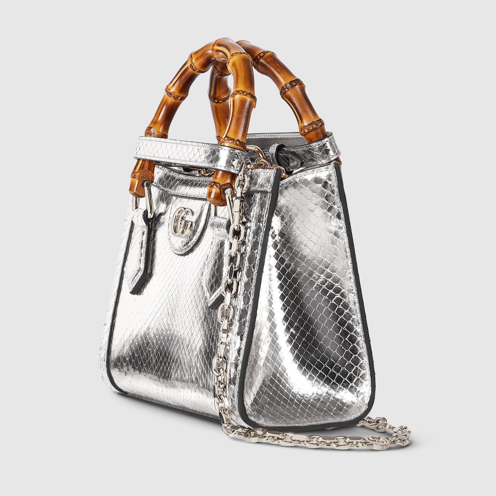 希少！限定！すぐ届く！GUCCI ダイアナ パイソン ミニバッグ Gucci Diana python small tote bag in silver-toned | GUCCI® US