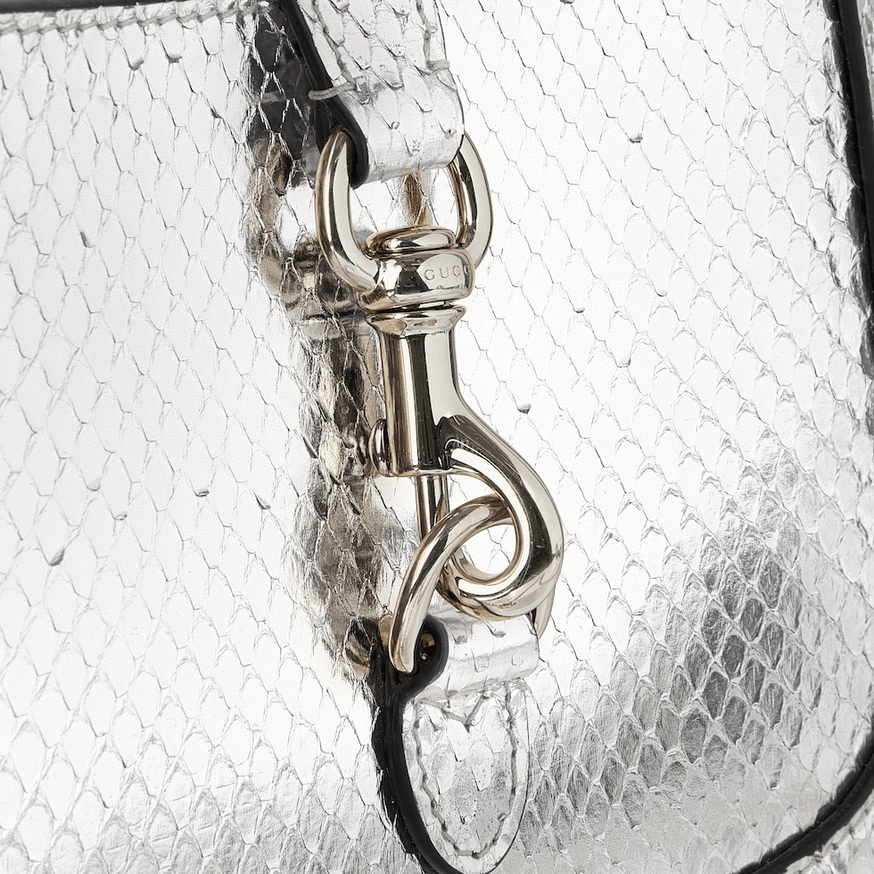 Gucci Jackie Notte mini python bag in silver-toned | GUCCI® US Gucci Jackie Notte mini python bag in silver-toned | GUCCI® US