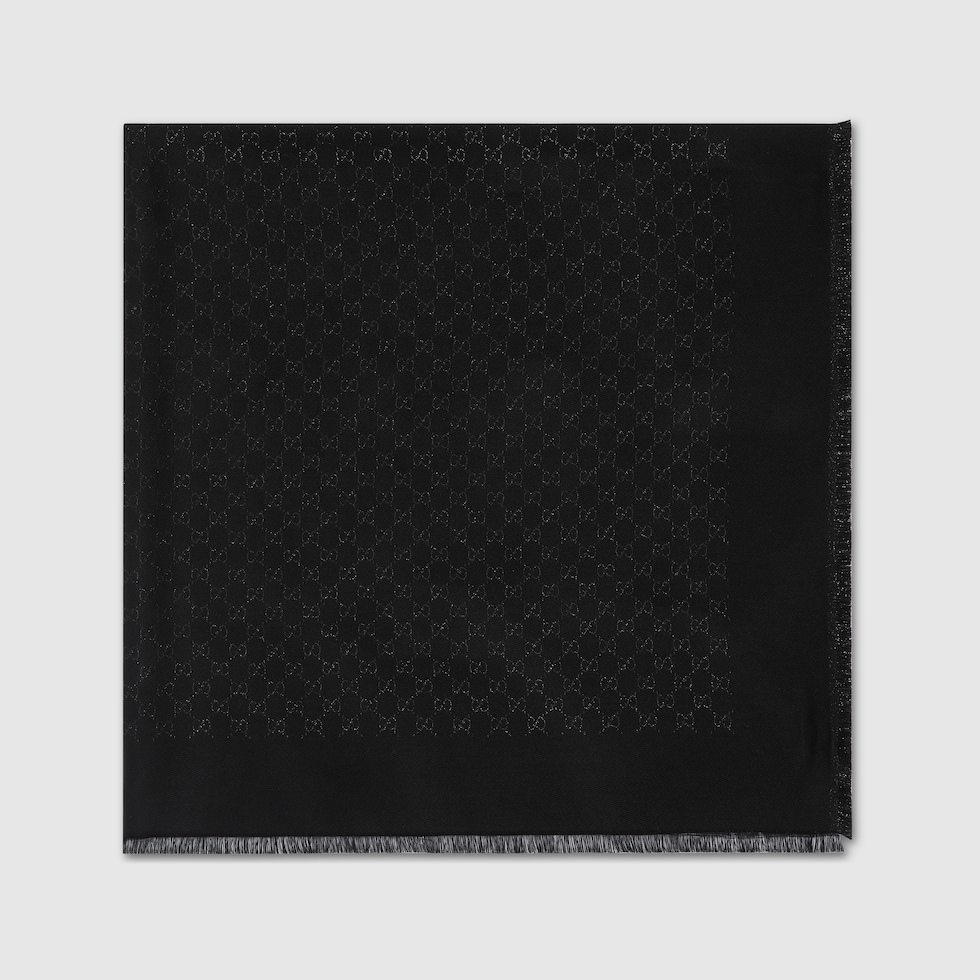 GG lamé jacquard shawl in beige | GUCCI® US