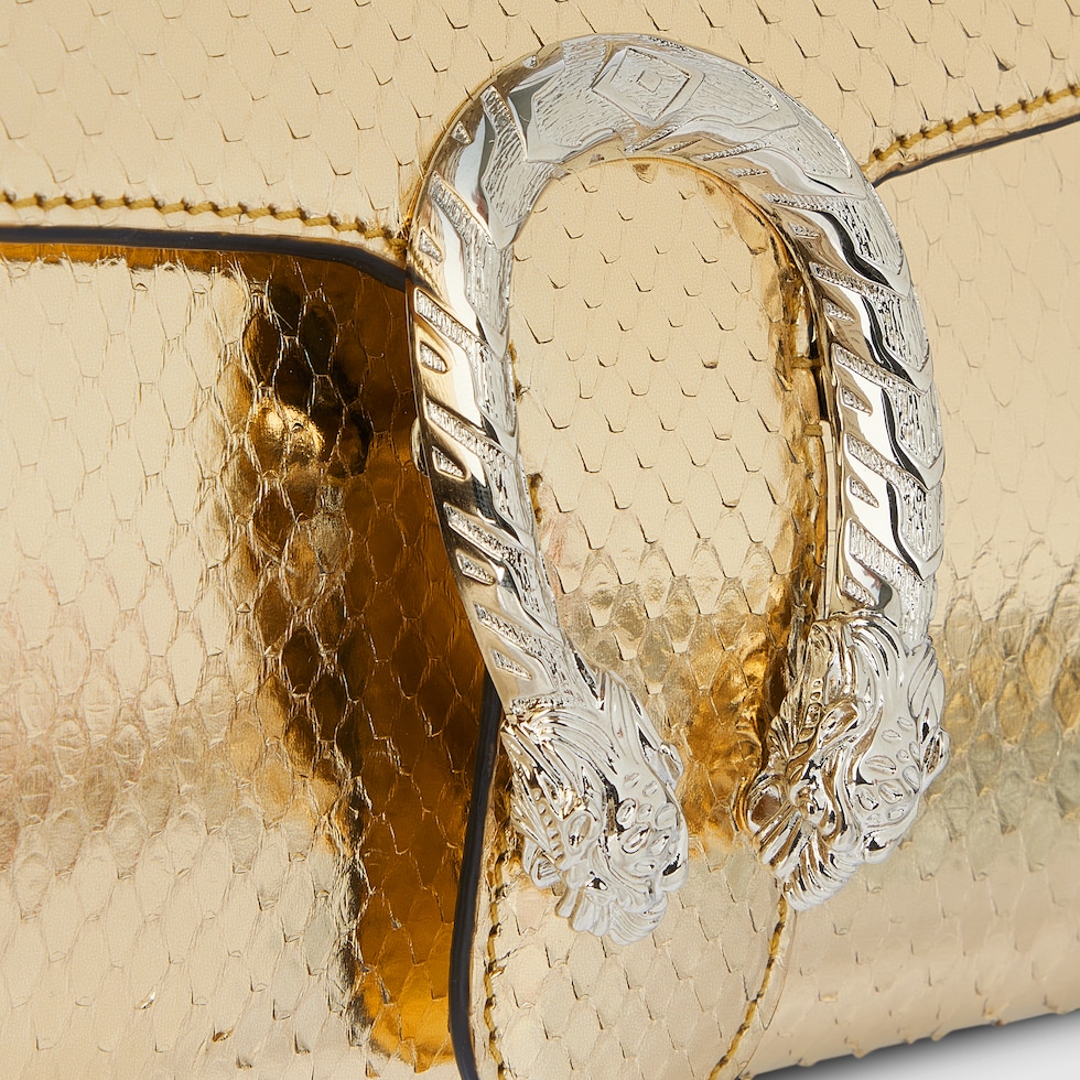 Dionysus python clutch in gold-toned | GUCCI® US