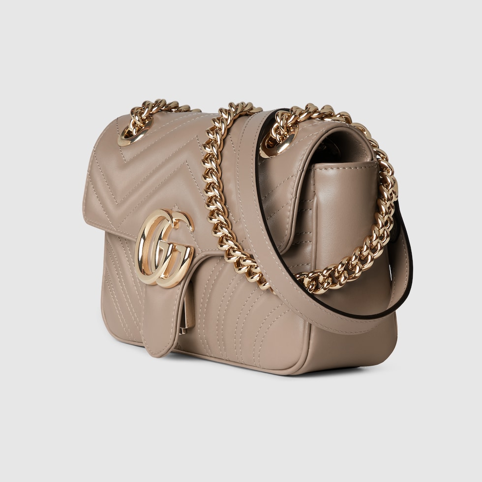 GUCCI GG Marmont Mini Shoulder Bag Neutral Leather