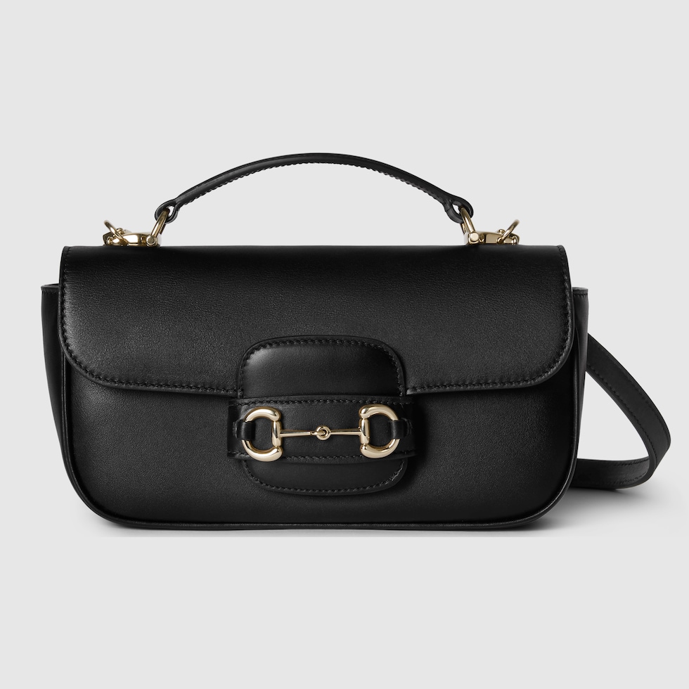 Gucci Horsebit 1955 small top handle bag in black leather GUCCI Canada