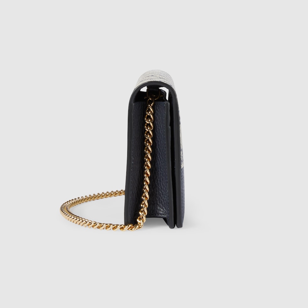 Gg marmont leather mini chain bag black shop