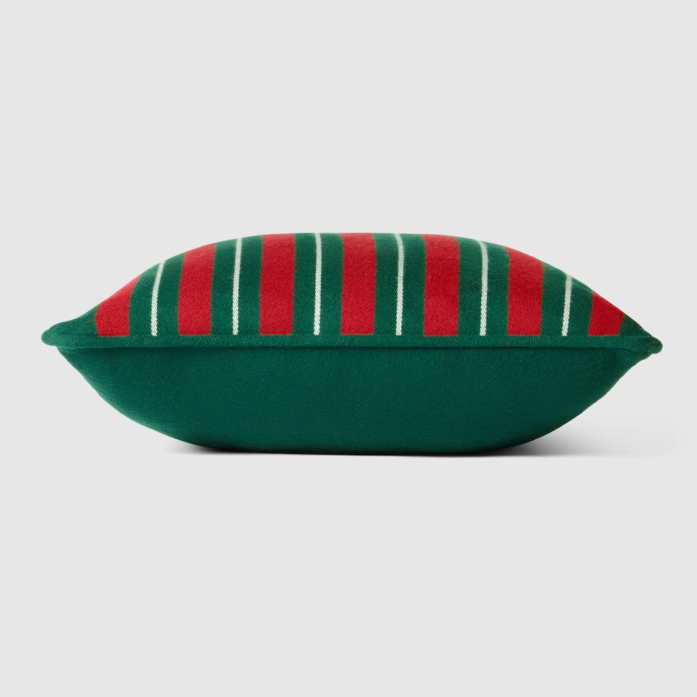 Gucci Web wool cushion in green and red | GUCCI® US