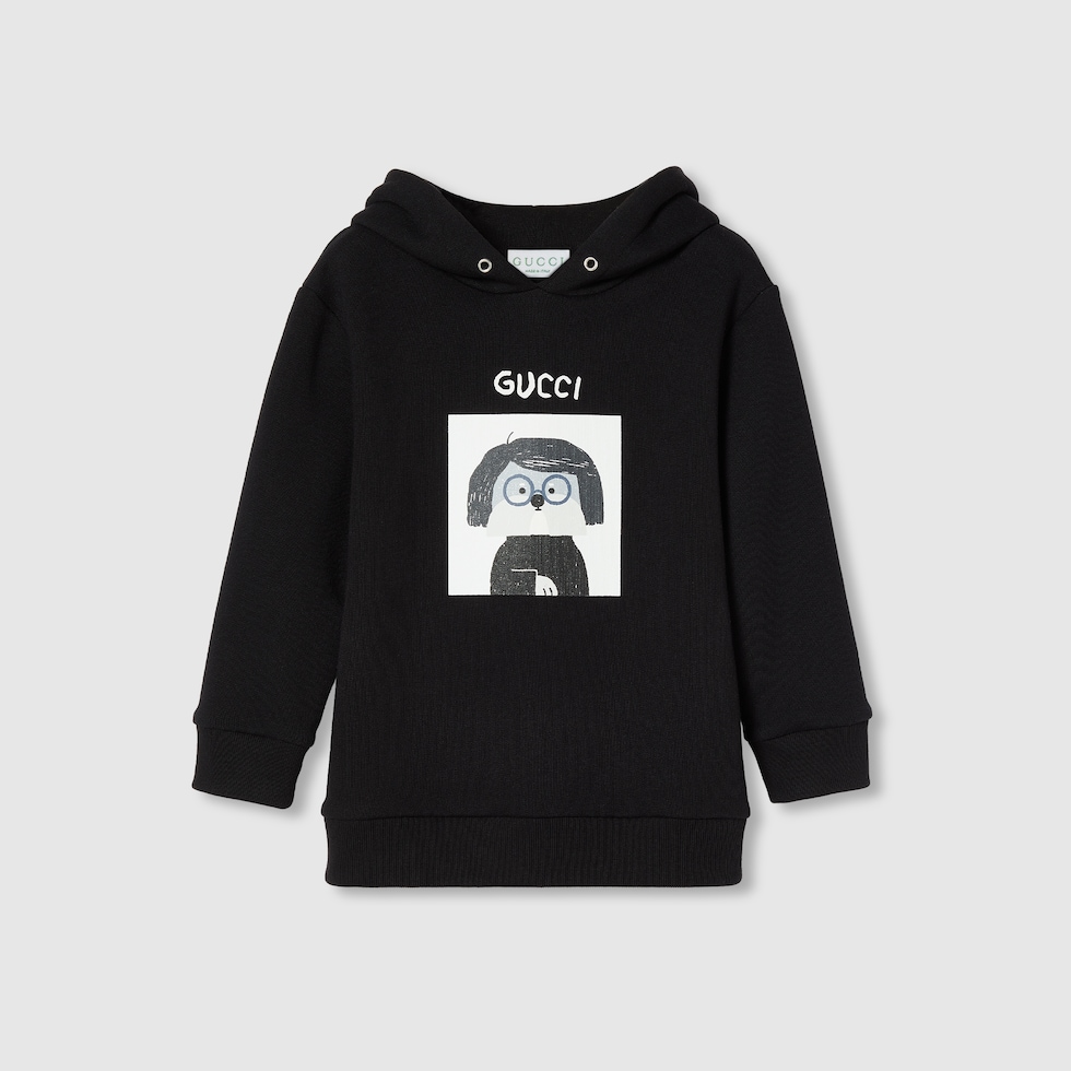 チルドレンズ〕プリント入り スウェットシャツブラック | GUCCI公式