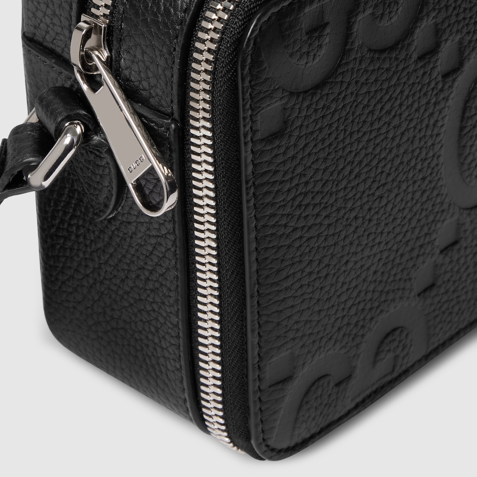 GG jumbo mini bag in black leather | GUCCI® US