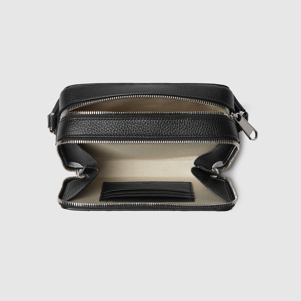 GG jumbo mini bag in black leather | GUCCI® US