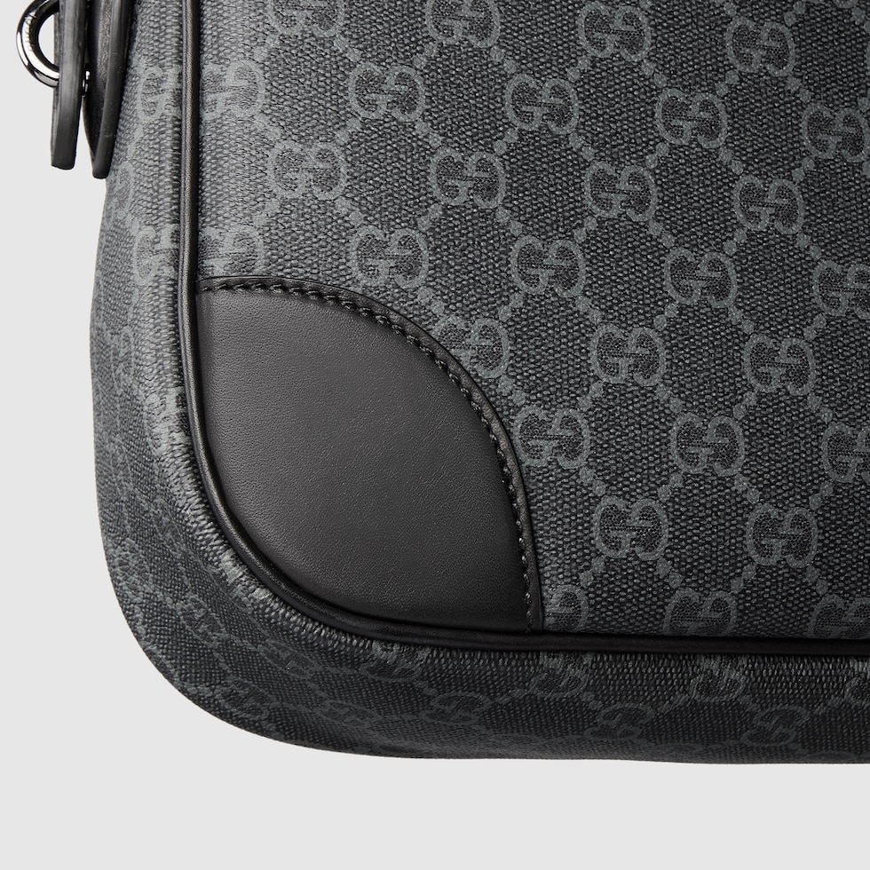 GG Emblem medium briefcase in black fabric | GUCCI® US GG Emblem medium briefcase in black fabric | GUCCI® US