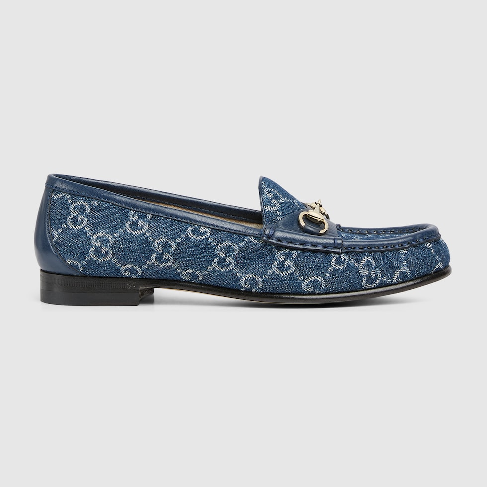 Women's Horsebit 1953 loafer in blue GG denim | GUCCI® US