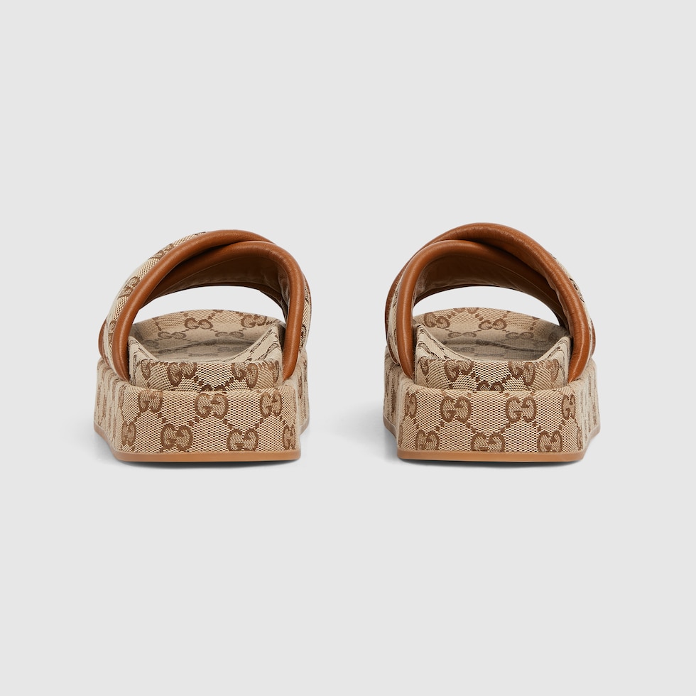 GUCCI - 【美品】GUCCI グッチ GGキャンバス 厚底 サンダルの