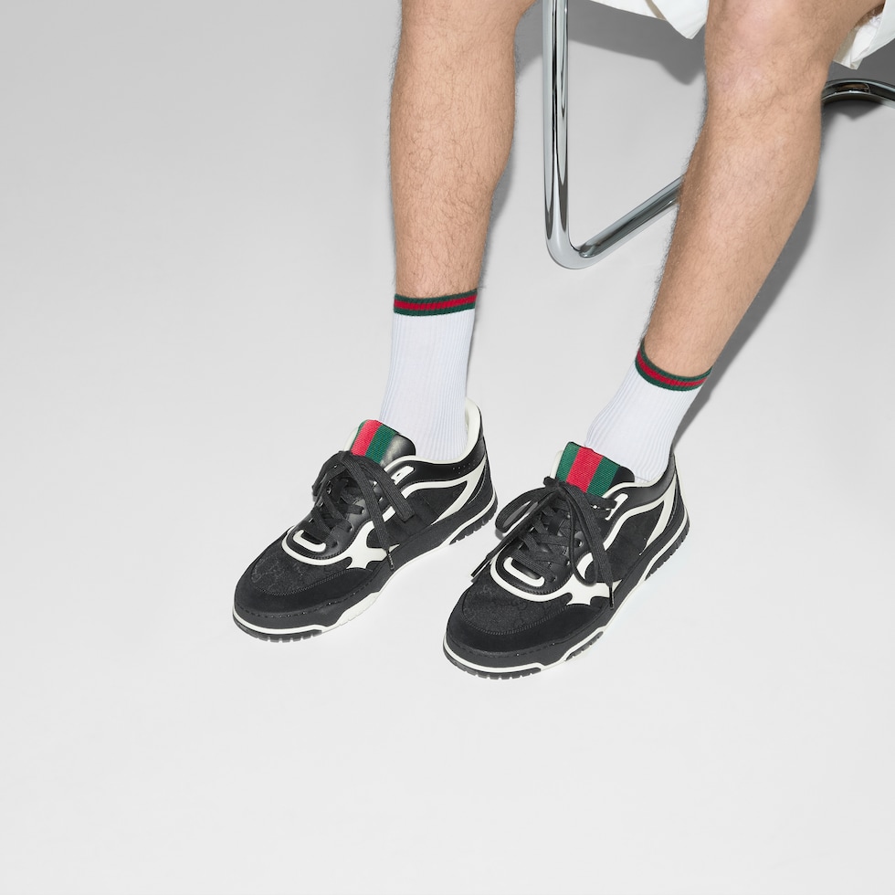 Men's Gucci Re-Web trainer in black Original GG canvas