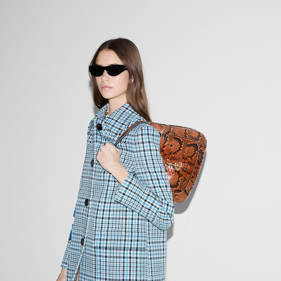 Gucci Jackie small python shoulder bag in orange | GUCCI® US
