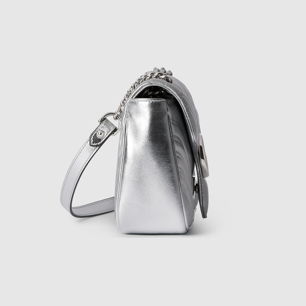 Silver Metallic Leather Shoulder Bag - CHARLES & KEITH US