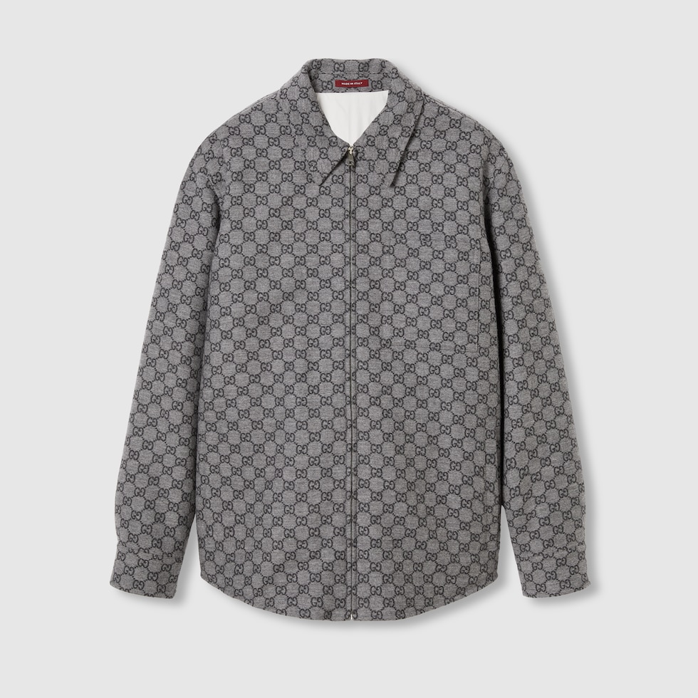 【正規品】 and grey in overshirt flannel GG dark US GUCCI® | grey トップス