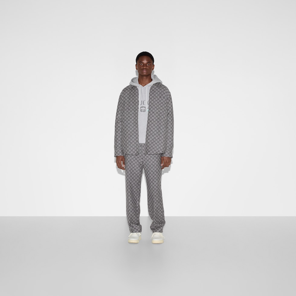 24SS⭐️未使用級⭐️グッチ　GG ウールフランネル オーバージャケット　46 グッチ(GUCCI)グッチ GG ウールフランネル オーバーシャツ