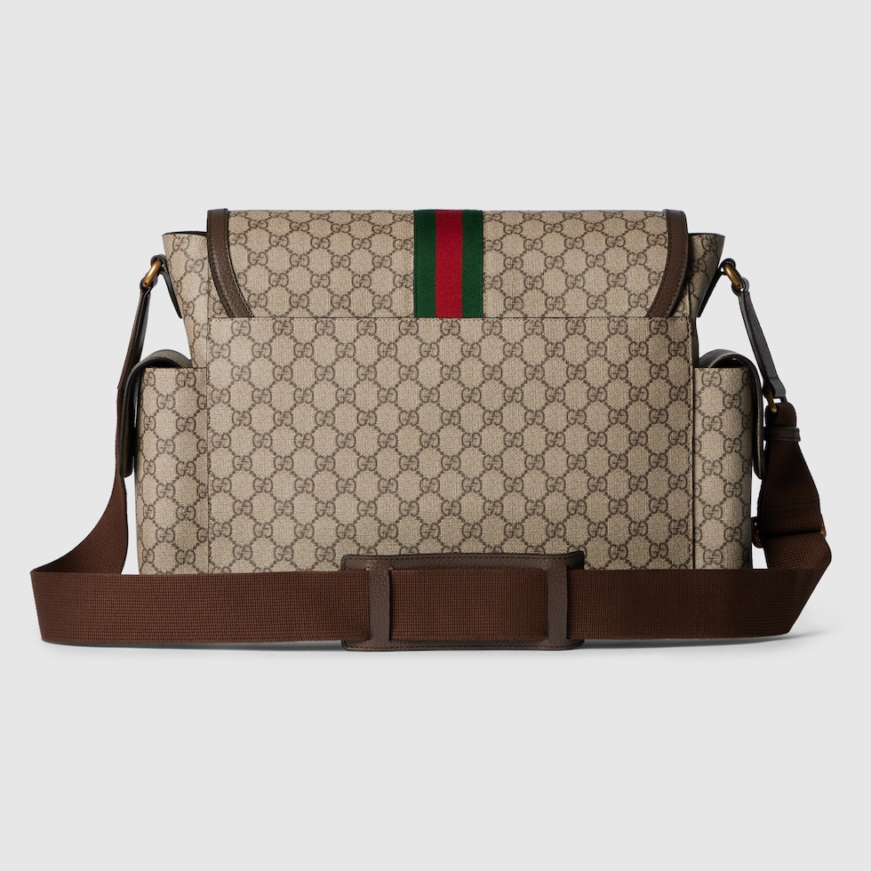 Large changing bag in beige and dark brown Supreme | GUCCI® CA