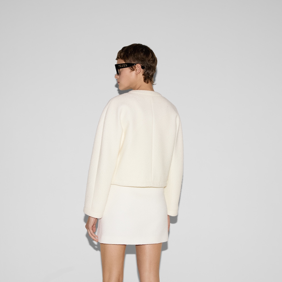 ウールブークレ ジャケットオフホワイト | GUCCI公式