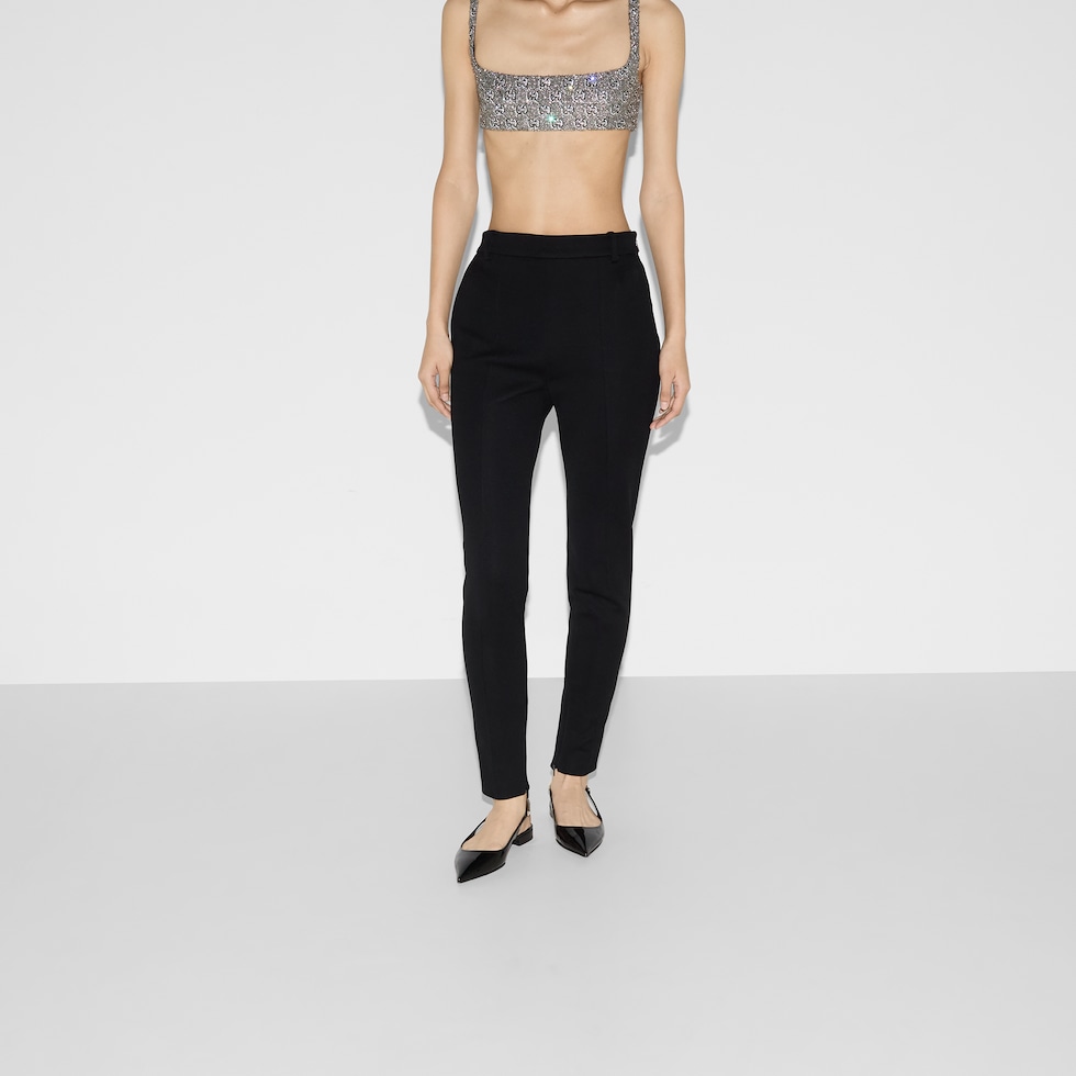 Stretch fabric pant in black | GUCCI® US