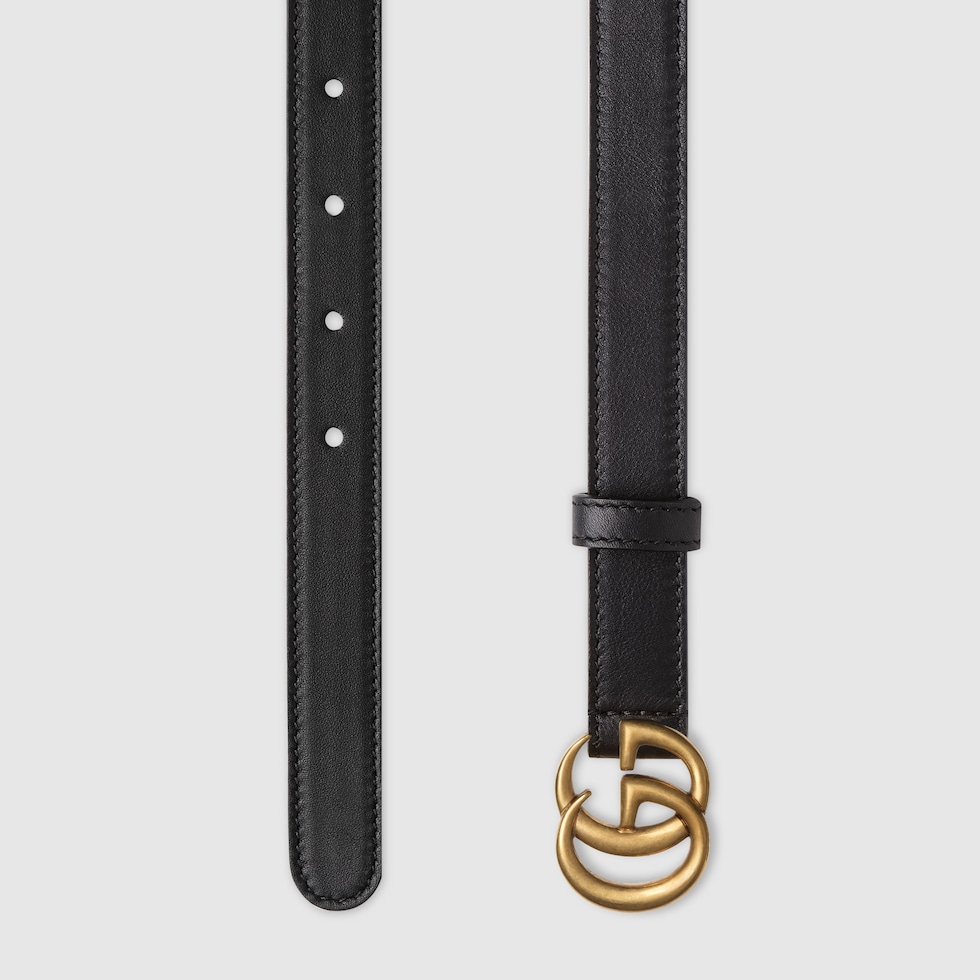 GUCCI グッチ 小物 ダブルGバックルベルト ブラック レザー