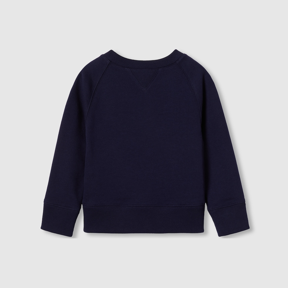 Children's embroidered cotton sweatshirt in dark blue