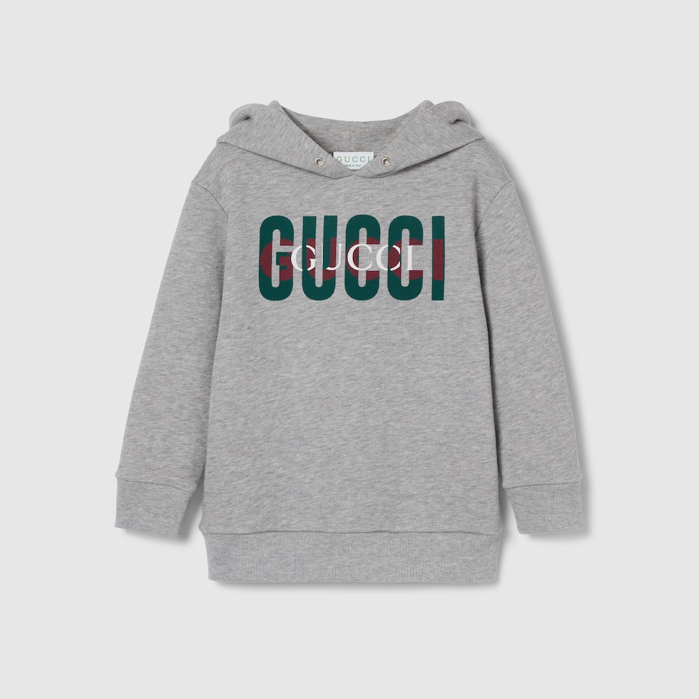 Children's printed cotton sweatshirt in light grey | GUCCI® US Children's printed cotton sweatshirt in light grey | GUCCI® US
