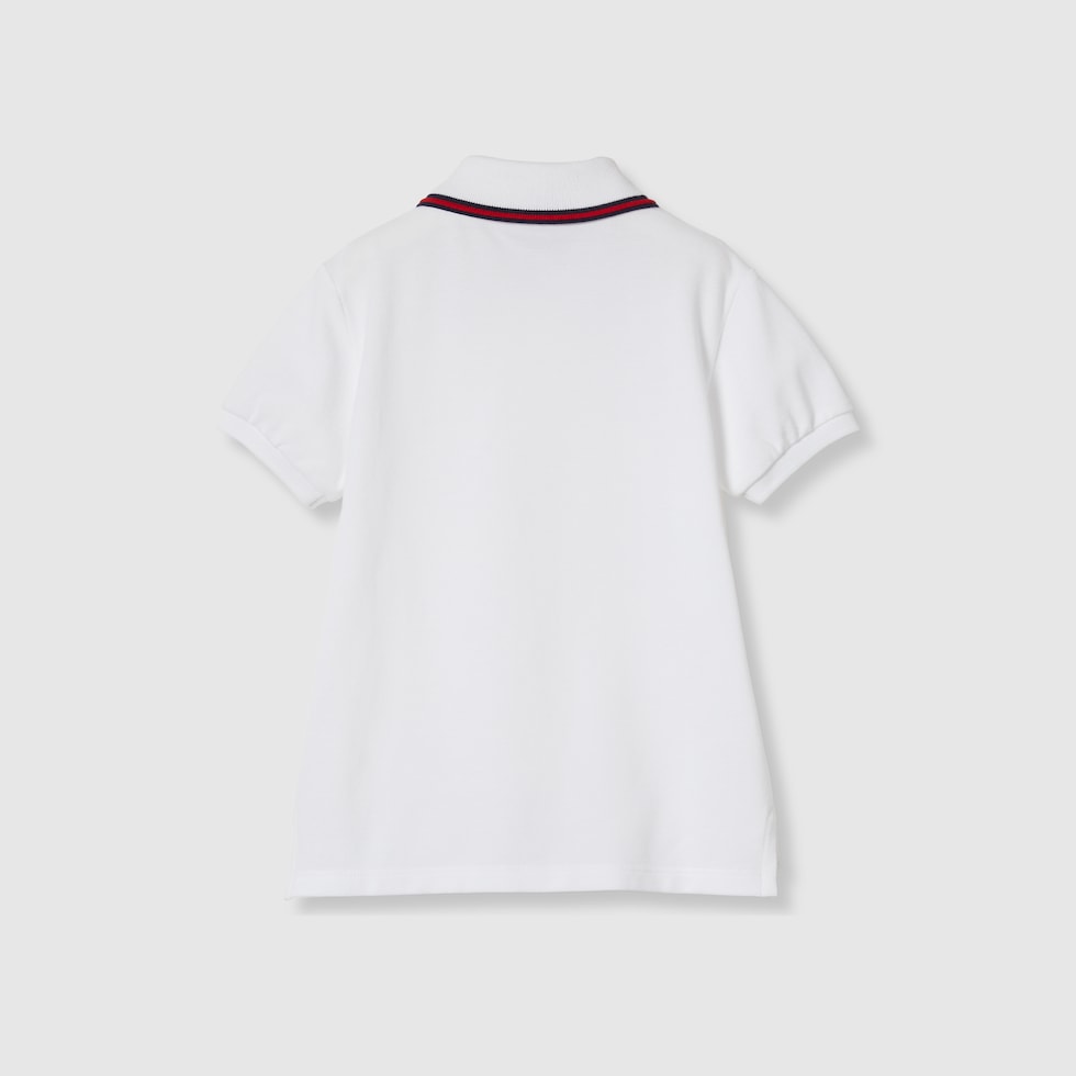 トップス big polo collection Children's cotton polo top with Web in dark blue | GUCCI® US